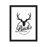 Buck's Backyard Framed matte paper poster
