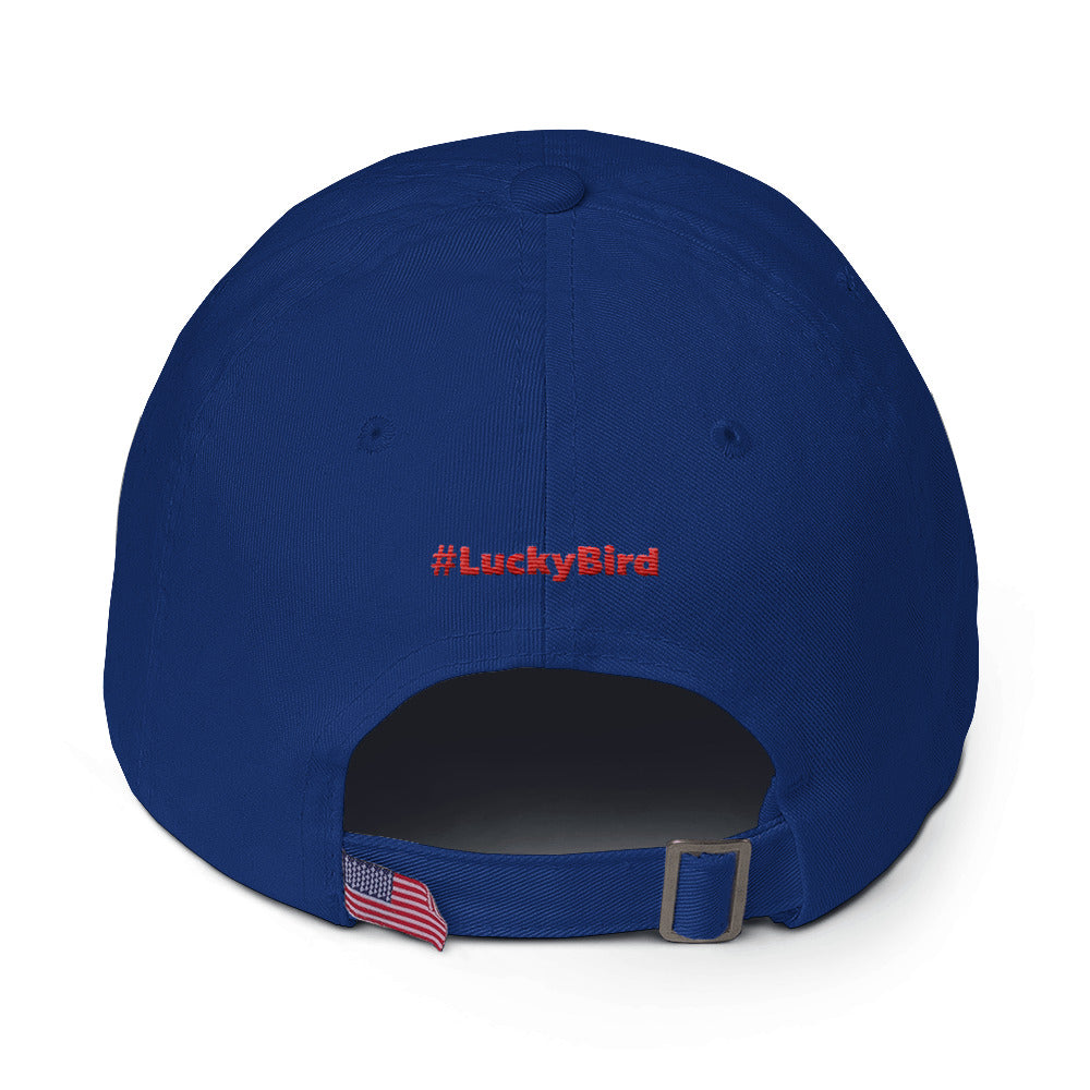 Lucky Bird Single Logo Dad Hat Front and Back Print
