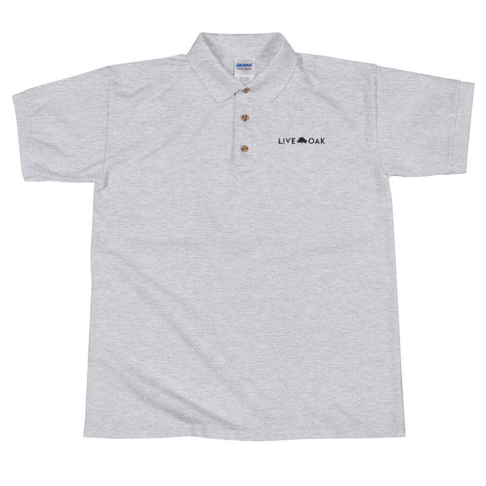 Live Oak Nashville Black Embroidered Logo Polo Shirt