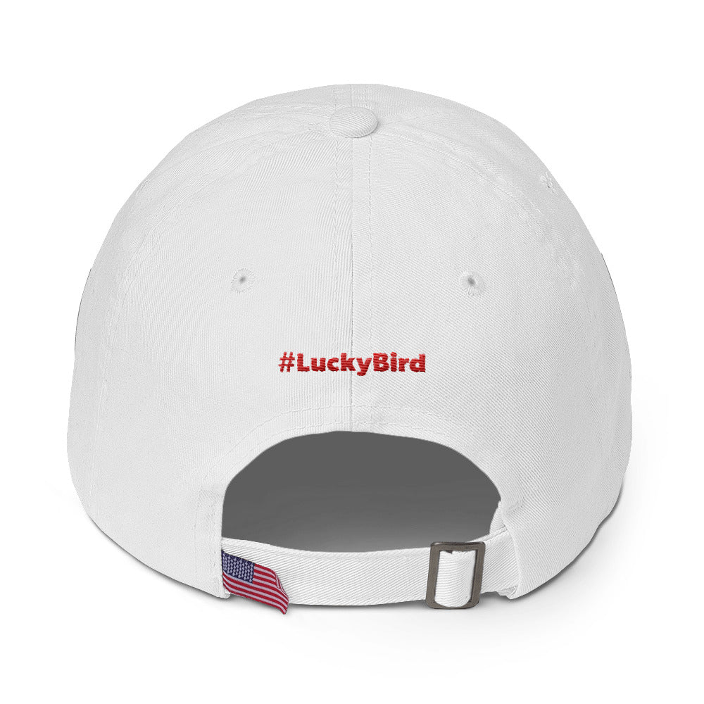 Lucky Bird Single Logo Dad Hat Front and Back Print
