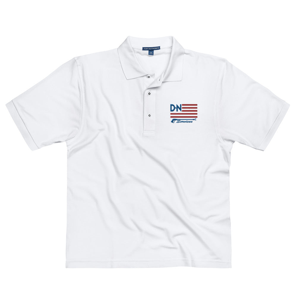D&N White Men's Premium Polo