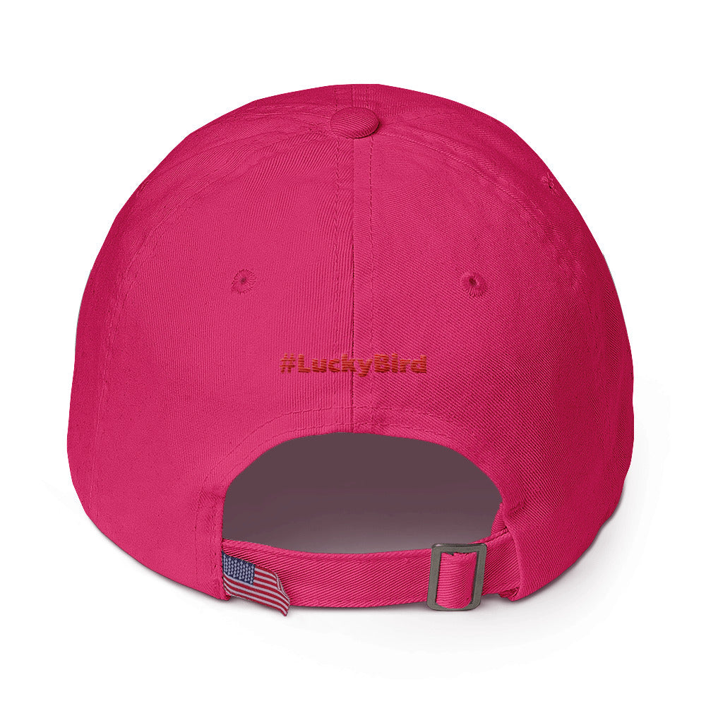 Lucky Bird Single Logo Dad Hat Front and Back Print