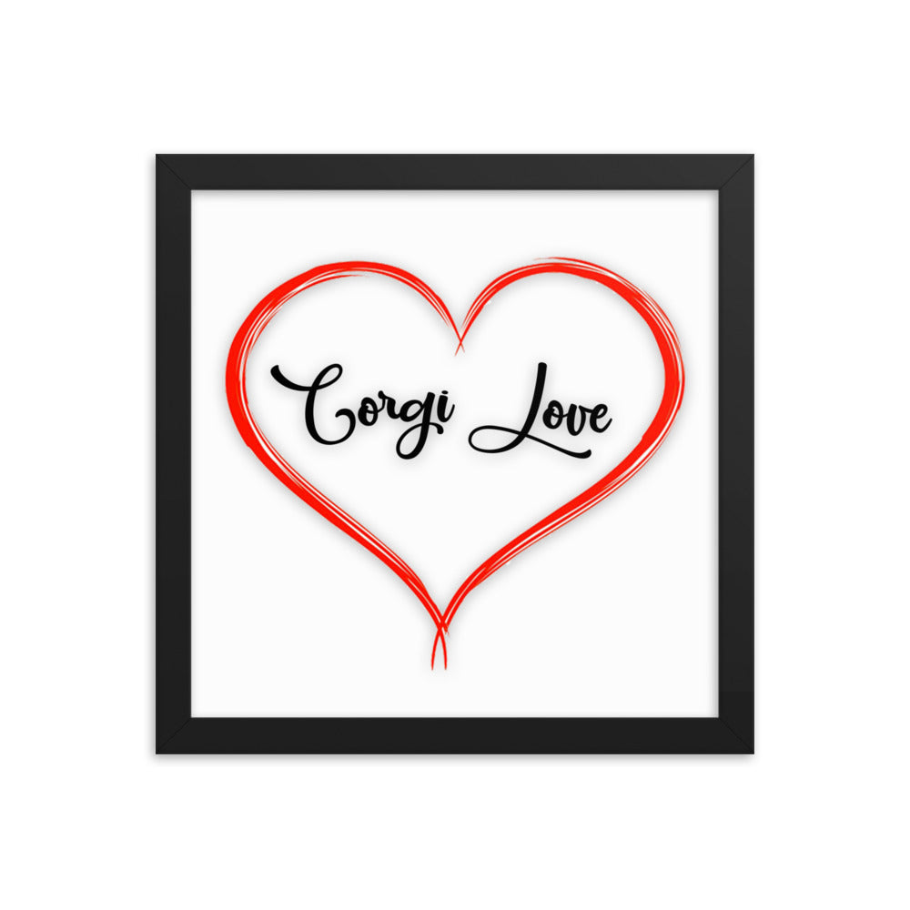 Framed Corgi Love Print