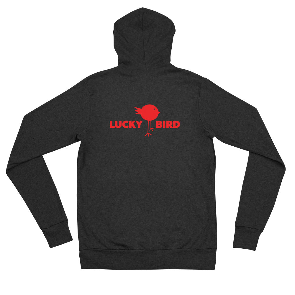 Lucky Bird Unisex zip hoodie
