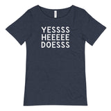 YESSSS HEEEE DOESSS Men's Raw Neck Tee