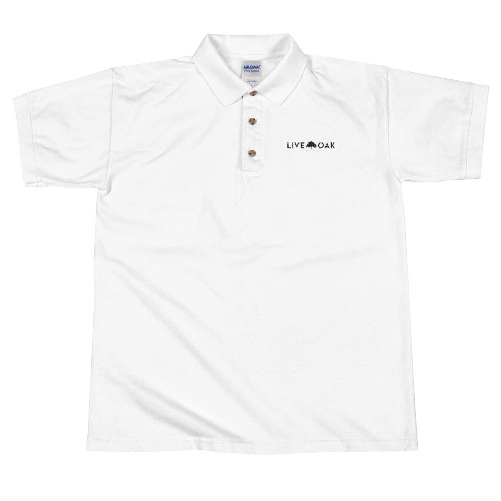 Live Oak Nashville Black Embroidered Logo Polo Shirt