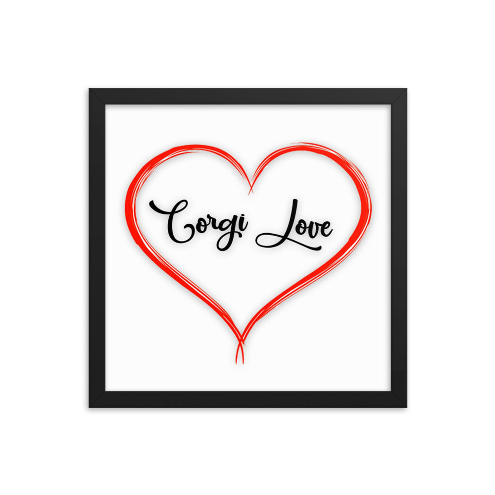 Framed Corgi Love Print