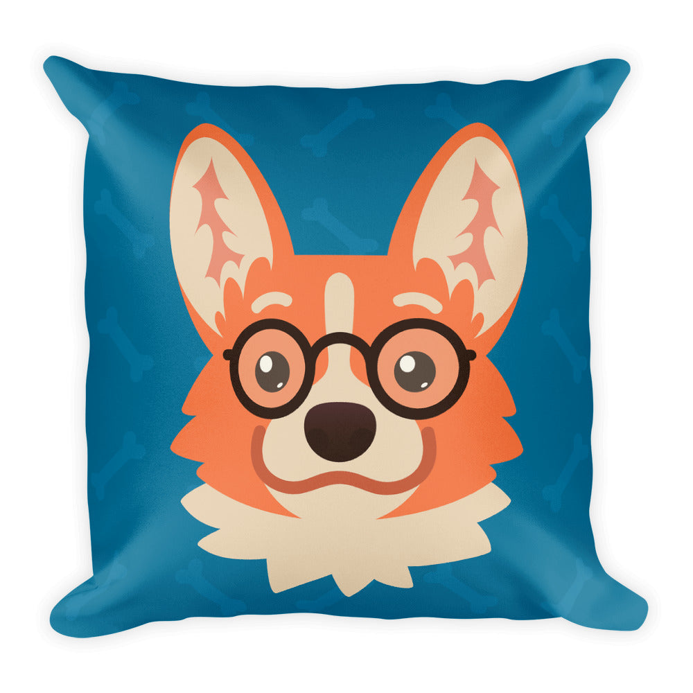 Corgi Genius Square Pillow