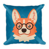 Corgi Genius Square Pillow