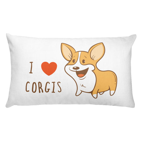 Rectangular Corgi Love Pillow
