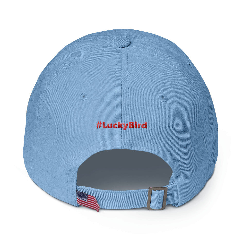 Lucky Bird Single Logo Dad Hat Front and Back Print