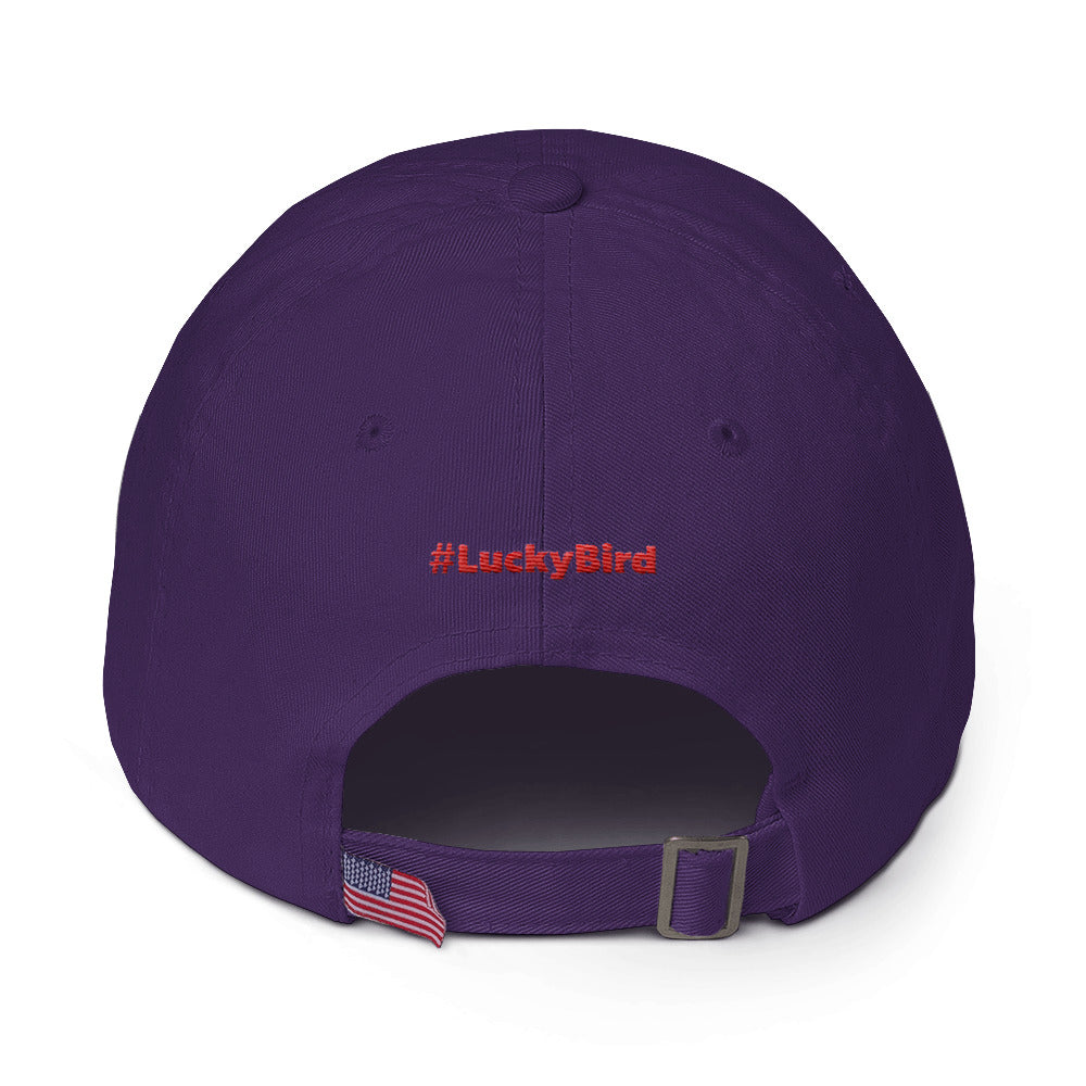 Lucky Bird Single Logo Dad Hat Front and Back Print