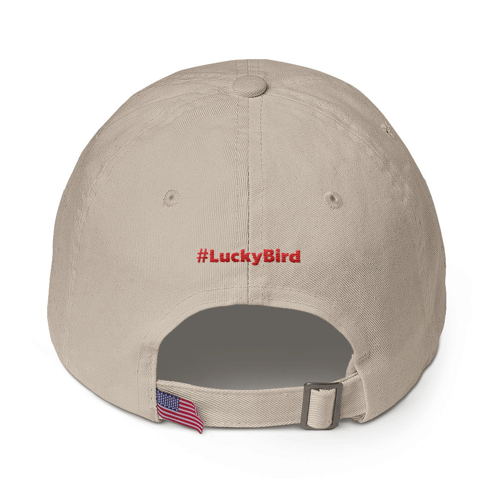 Lucky Bird Single Logo Dad Hat Front and Back Print
