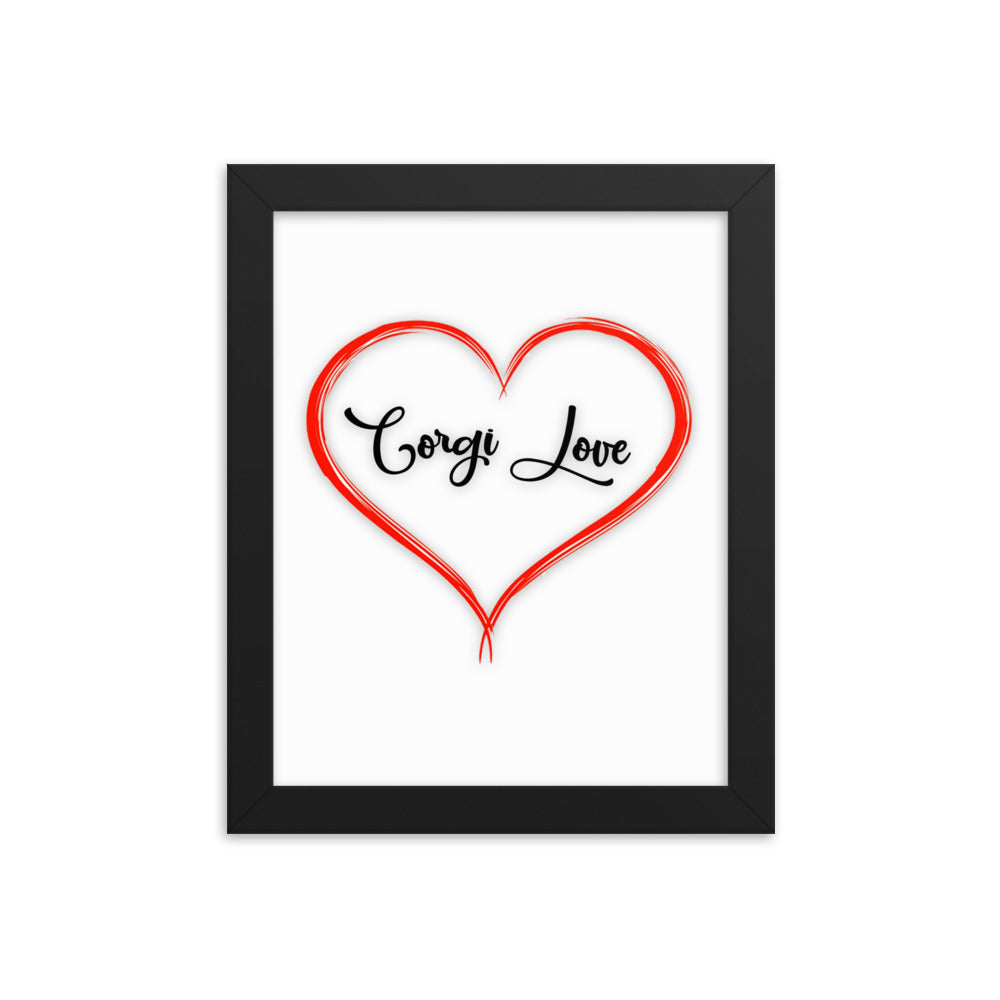 Framed Corgi Love Print
