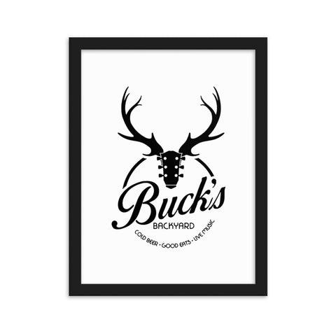 Buck's Backyard Framed matte paper poster