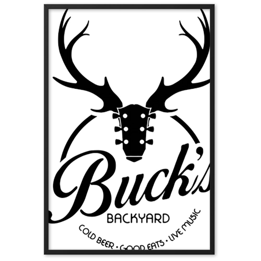 Buck's Backyard Framed matte paper poster